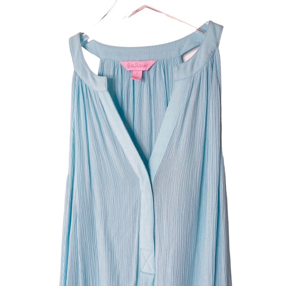 Lilly Pulitzer Blue Gauze Flowy Halter Tank Size Small - Picture 4 of 6